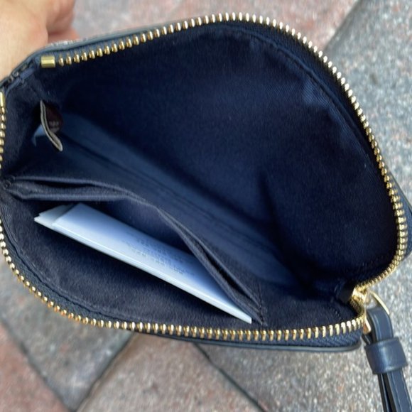 Coach Corner Zip Wristlet With Garden Plaid Print - Picture 10 of 15